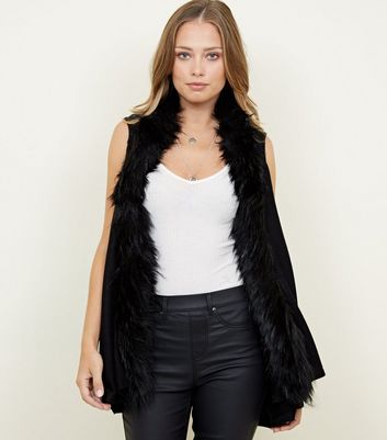 faux fur trim gilet