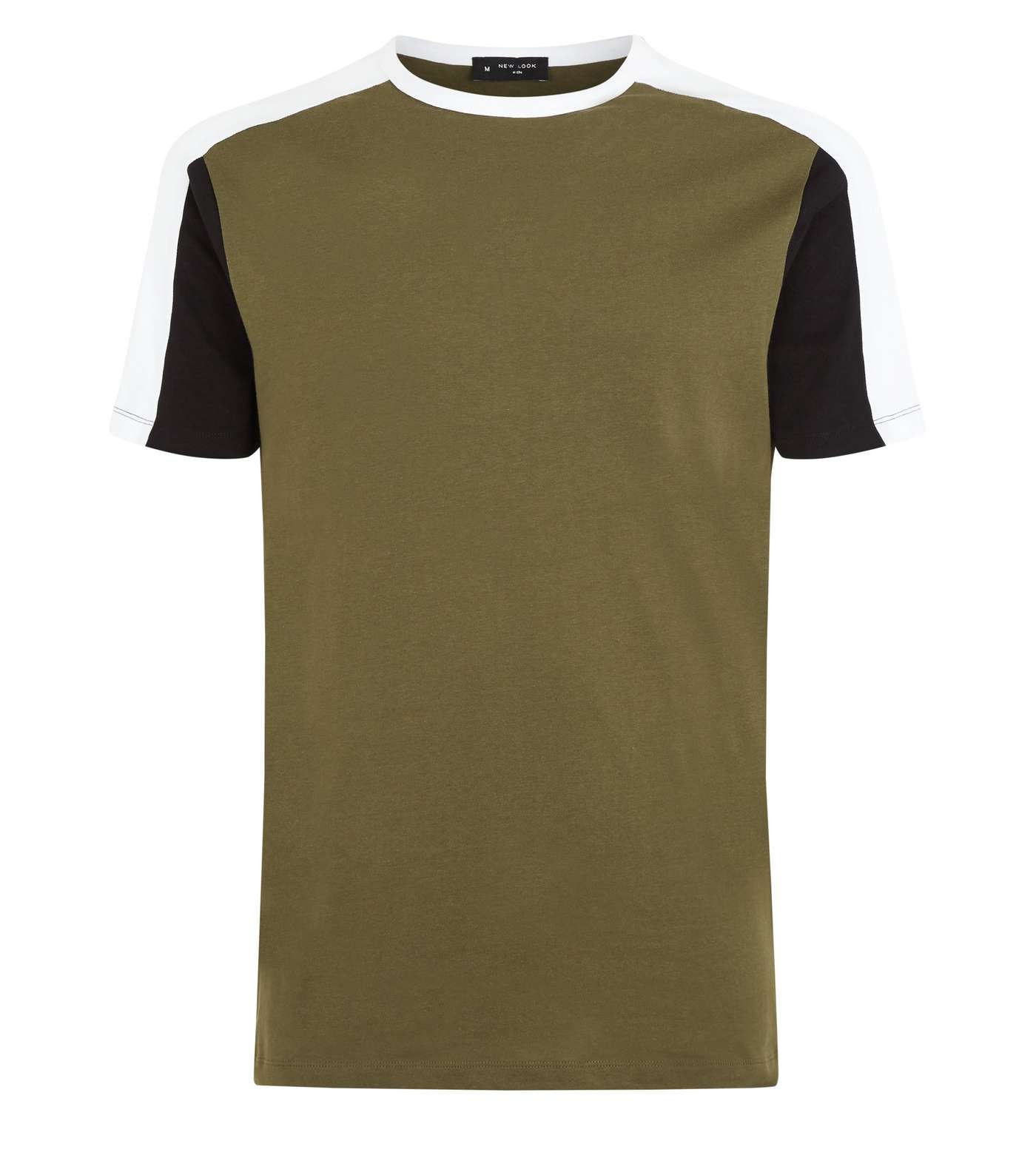 Khaki Muscle Fit Colour Block T-Shirt Image 4