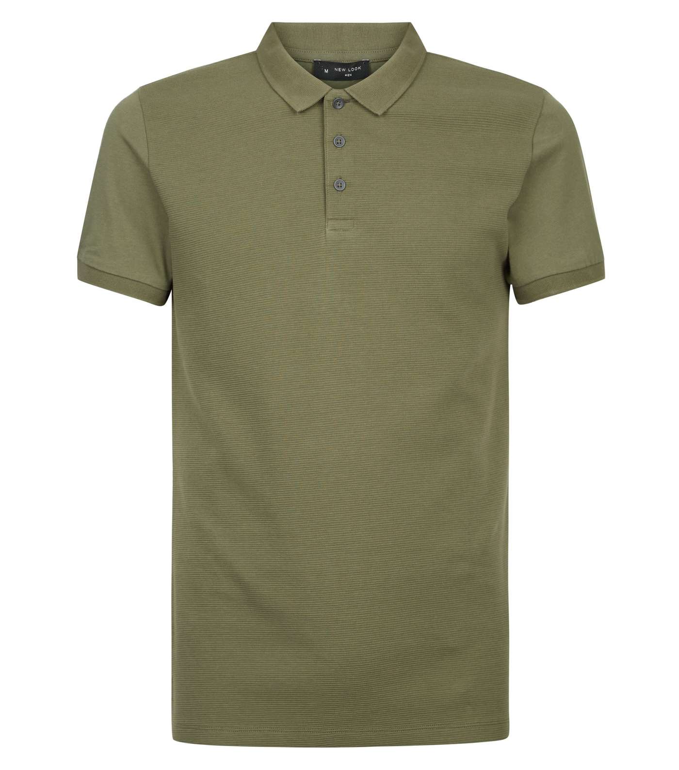 Green Ribbed Muscle Fit Polo Shirt Image 4