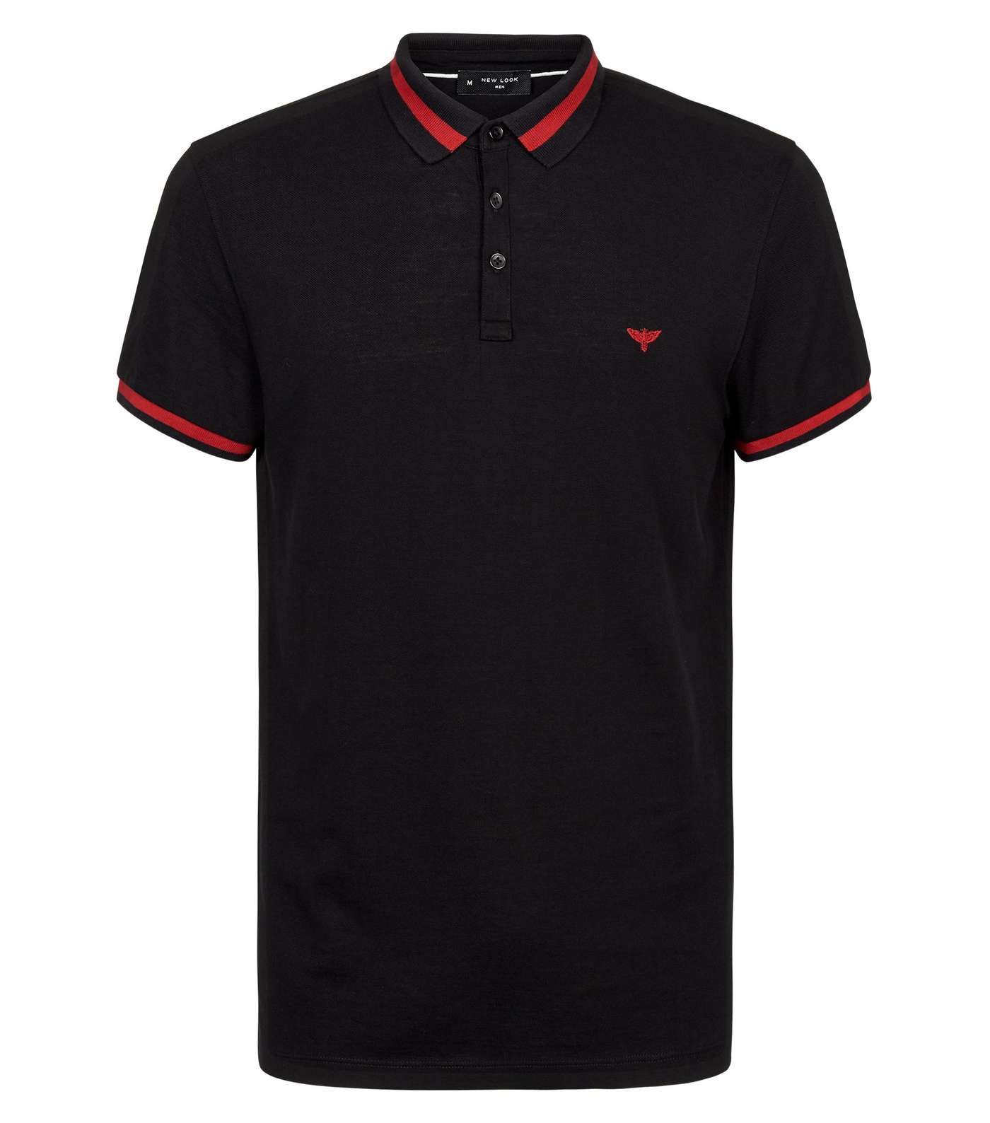 Black Stripe Collar Polo Shirt Image 4