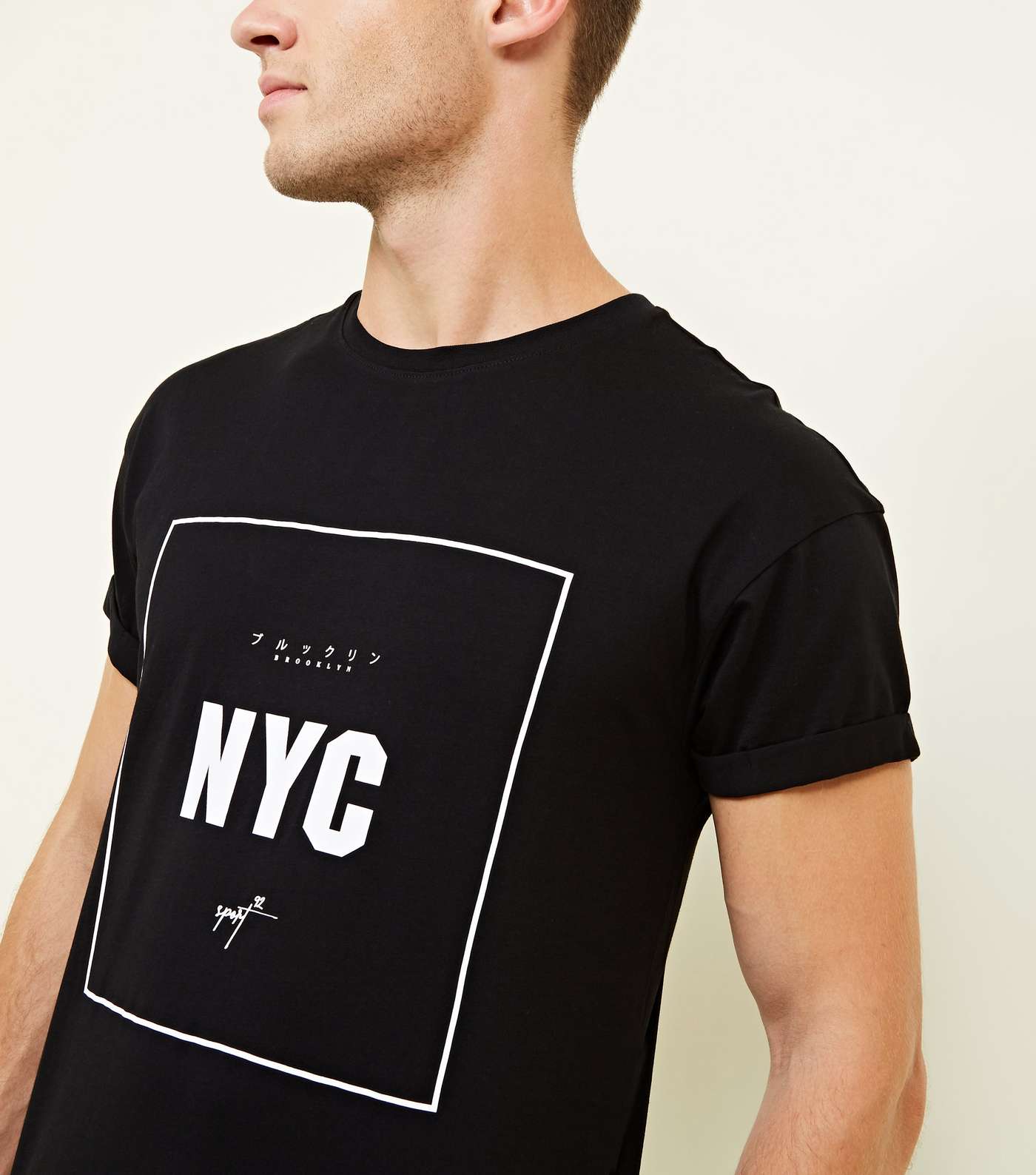 Black NYC Box Print T-Shirt Image 5