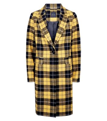 Topshop yellow sale tartan coat