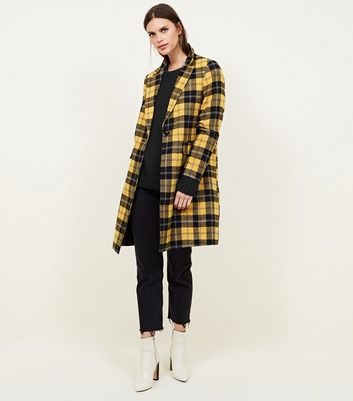 mustard longline coat
