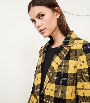 Mustard check outlet coat