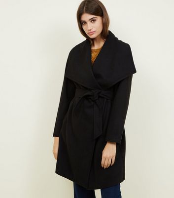 Black womens wrap coat Clearance