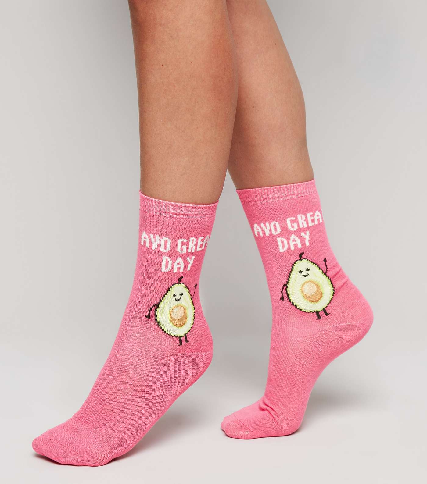 Bright Pink Avocado Slogan Socks  Image 2