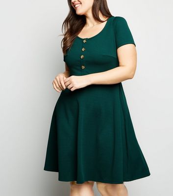 Plus Size Green Twist Tulip Hem Dress