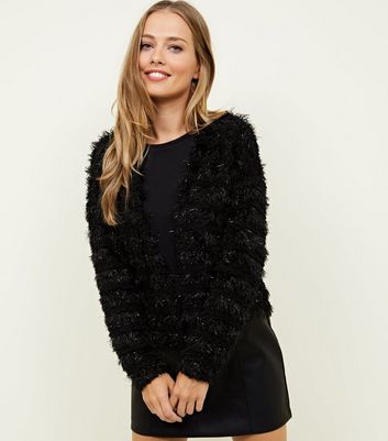 glitter cardigan black