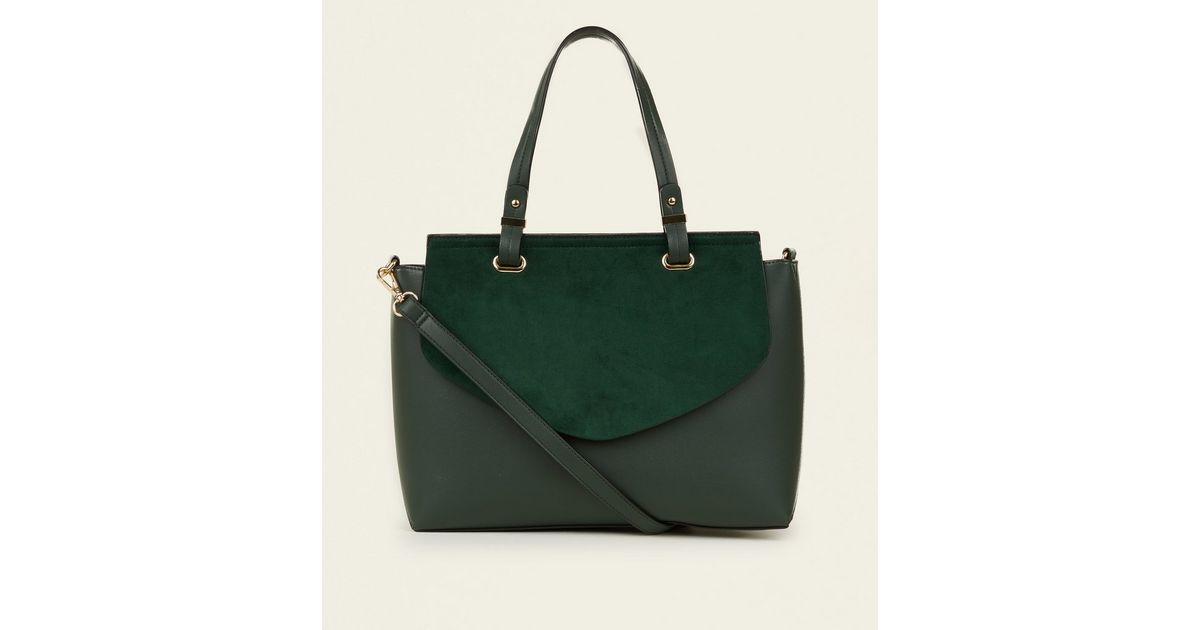 Dark Green Satchel Bag New Look