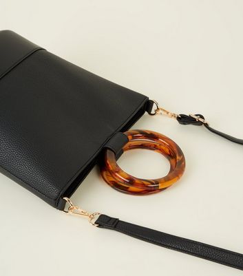 Black Resin Ring Handle Bucket Bag | New Look