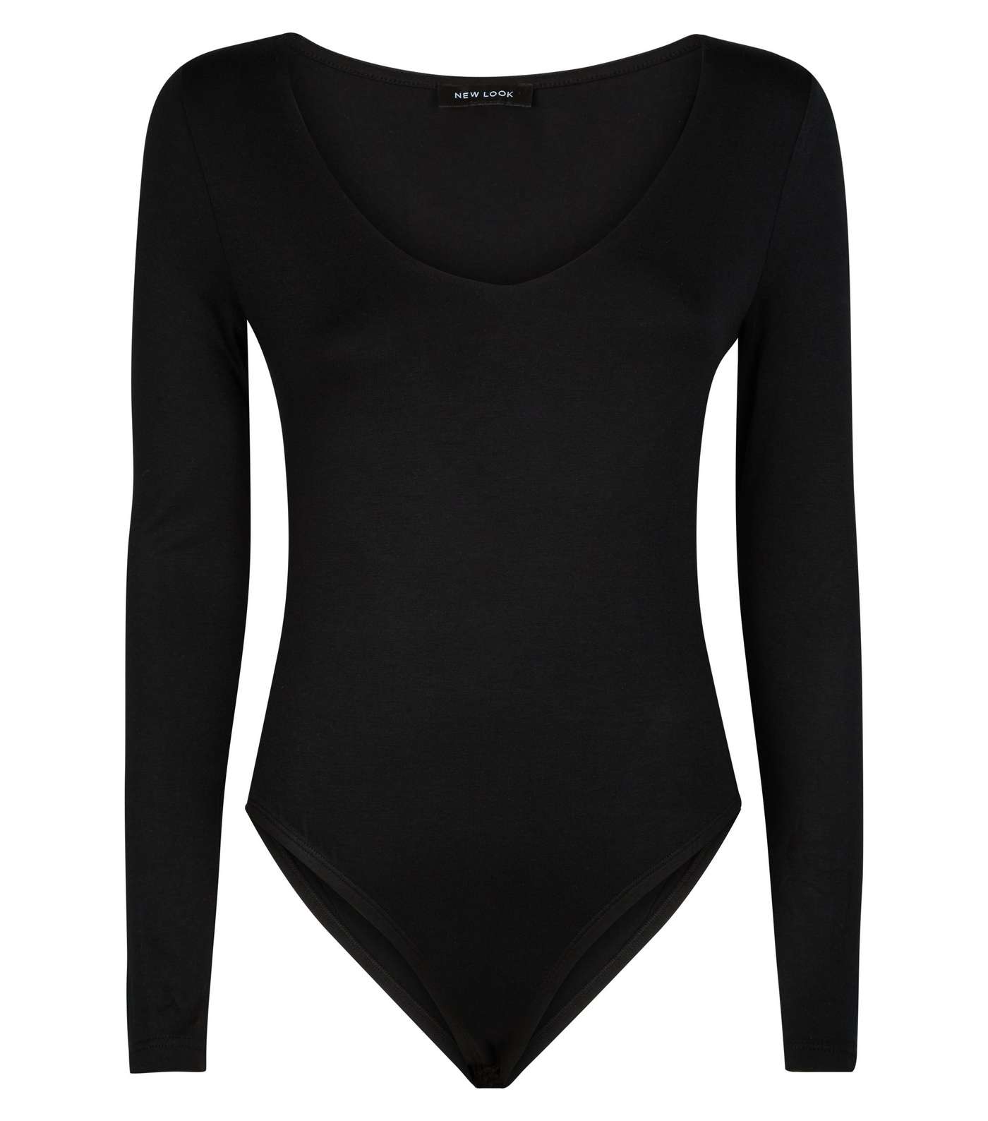 Black V Neck Long Sleeve Bodysuit Image 4