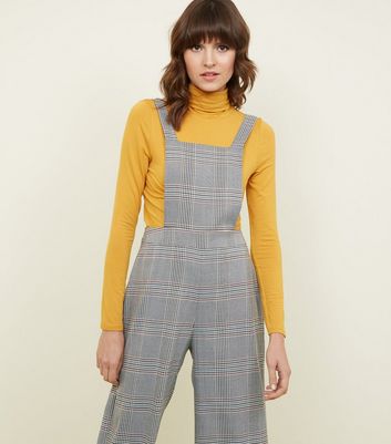 checked pinafore jumpsuit