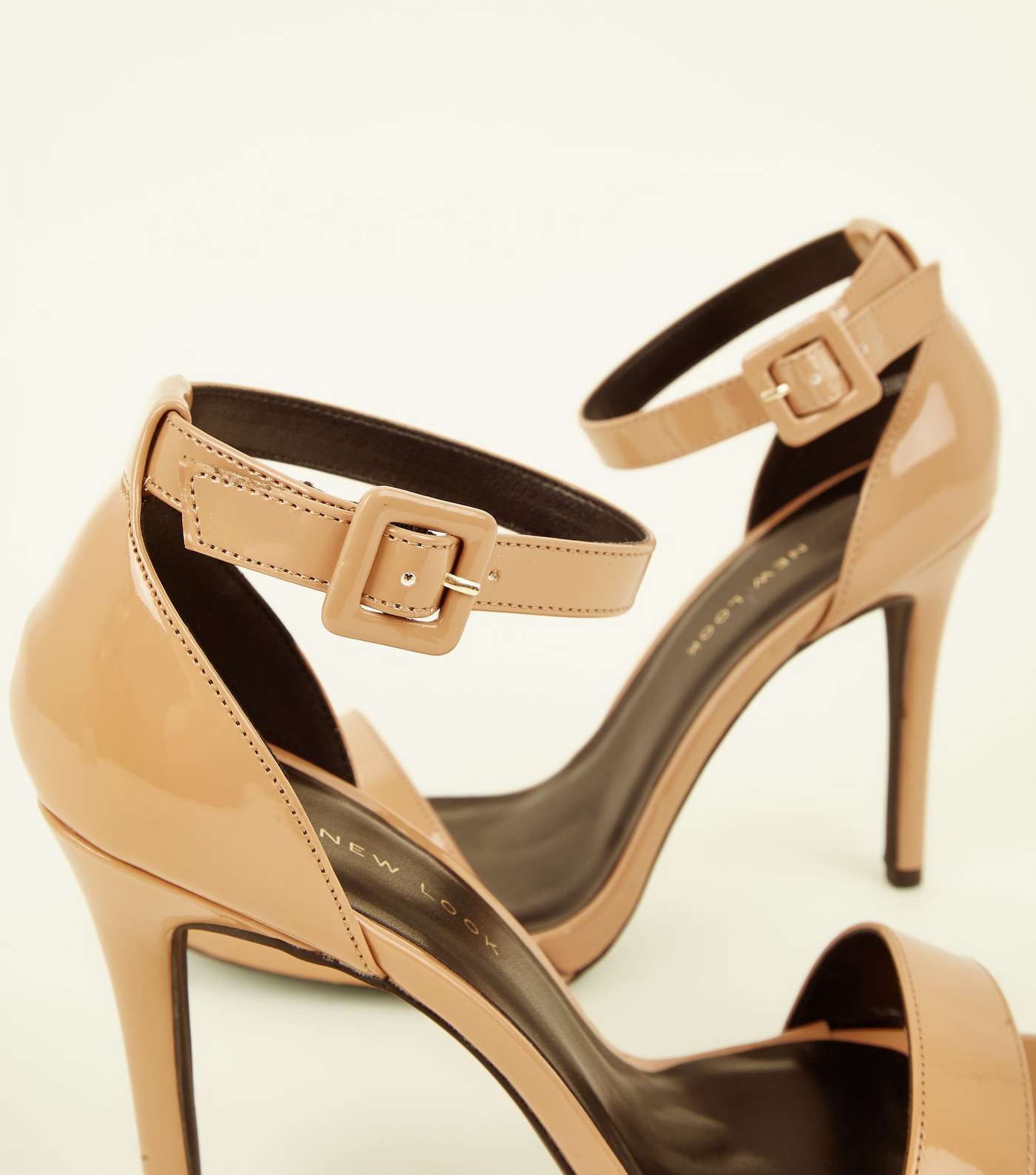 Wide Fit Camel Patent Stiletto Heels Image 4