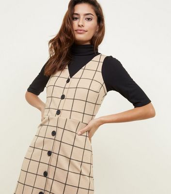 Camel Check Pinafore Dress Deals, 50 