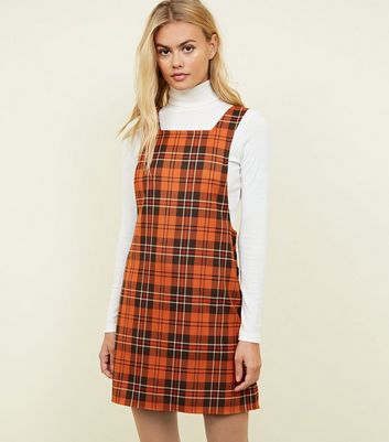 orange check dress