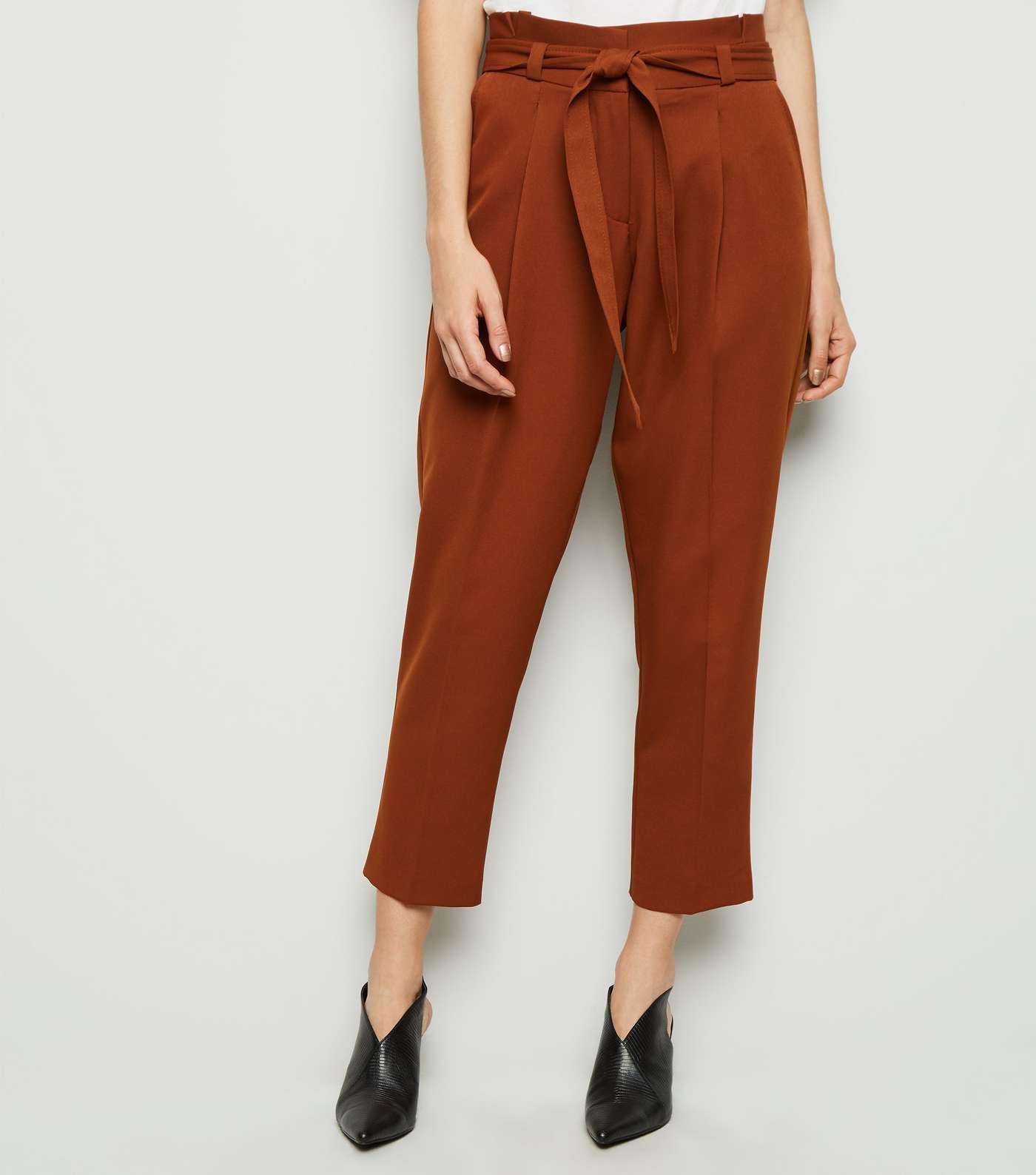 Rust Paperbag Waist Trousers Image 2