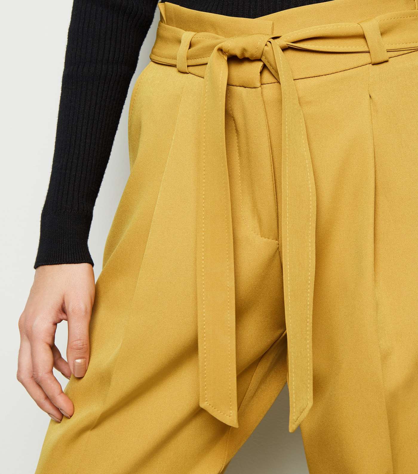 Mustard Paperbag Waist Trousers Image 3