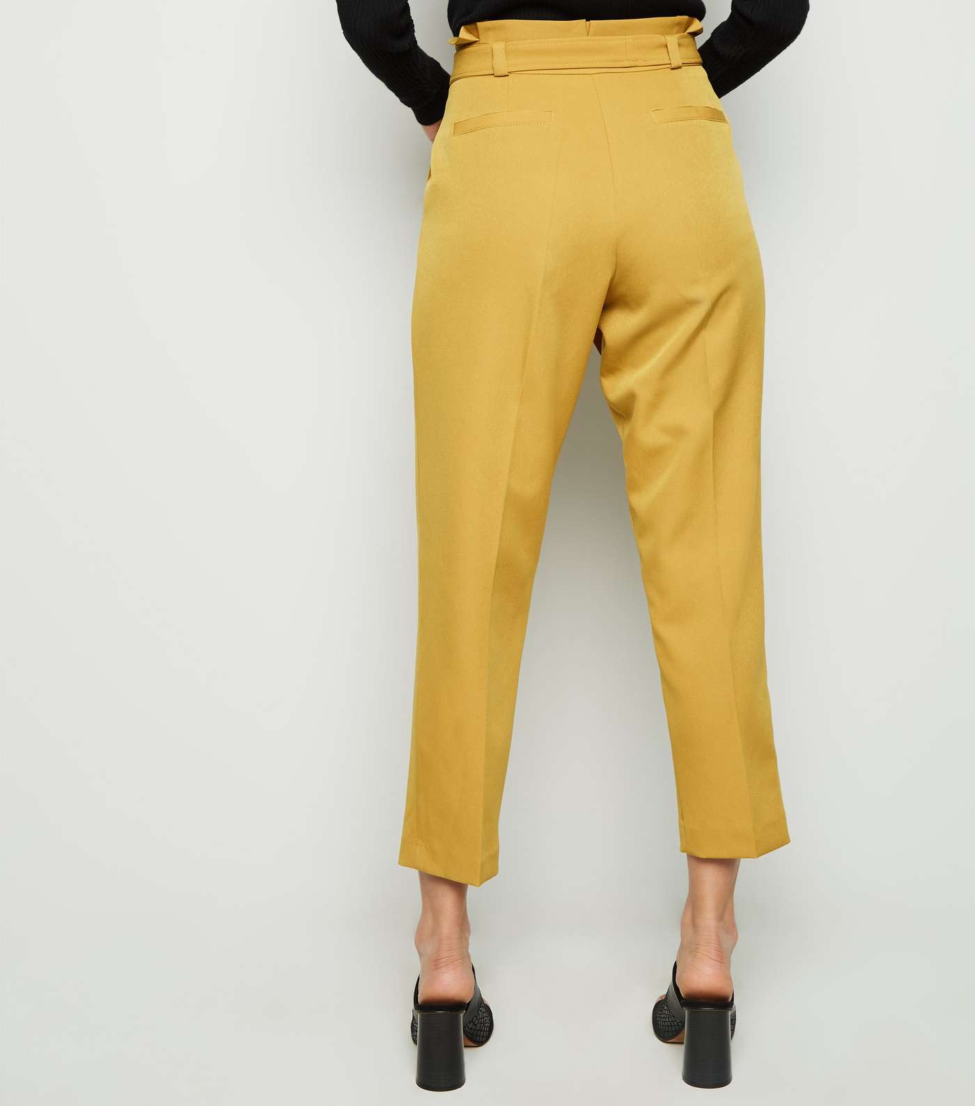 Mustard Paperbag Waist Trousers Image 5