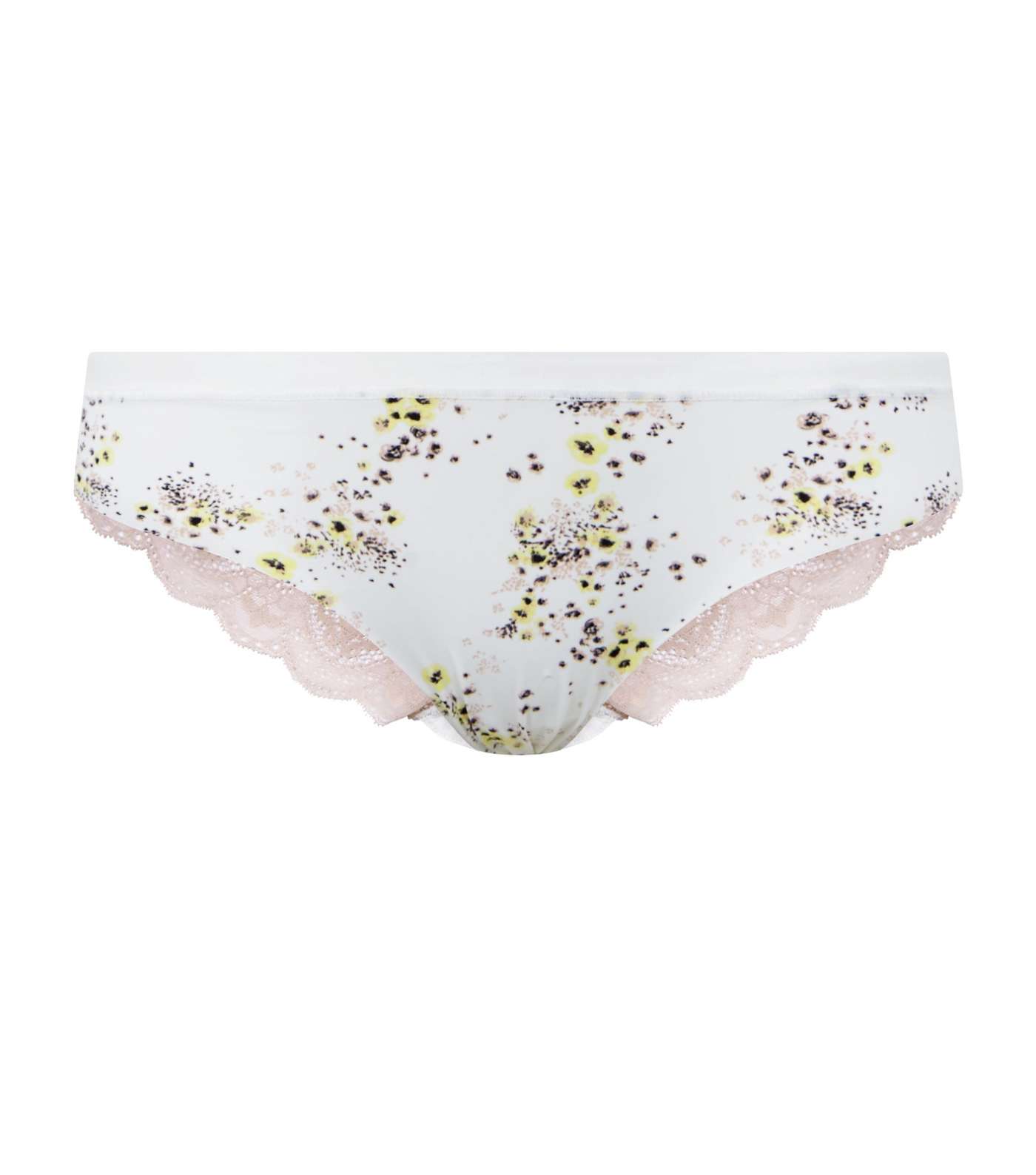Off White Floral Seamless Brazilian Briefs Image 3