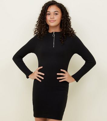 new look girls black dress