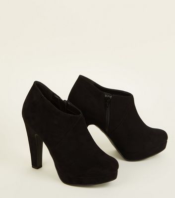 black comfort suedette platform shoe boots