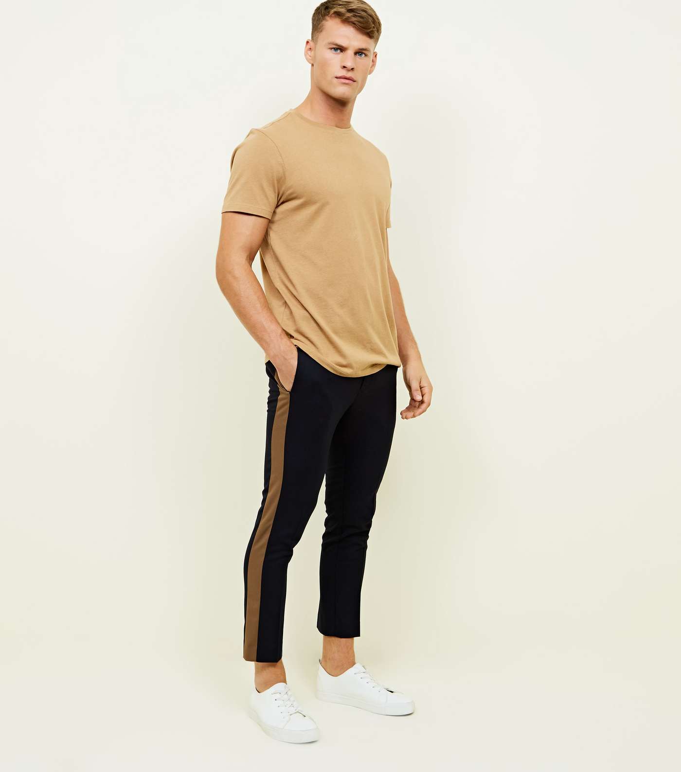Navy Side Stripe Trousers Image 2