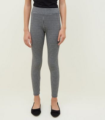 Girls - Legging noir motif pied-de 