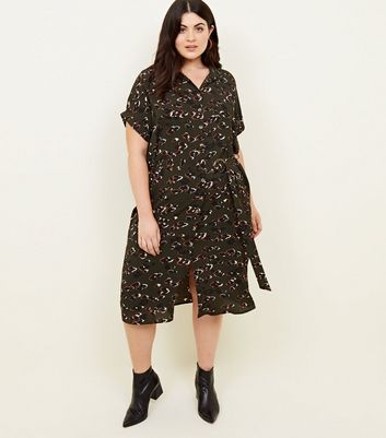 new look animal print shirt dress