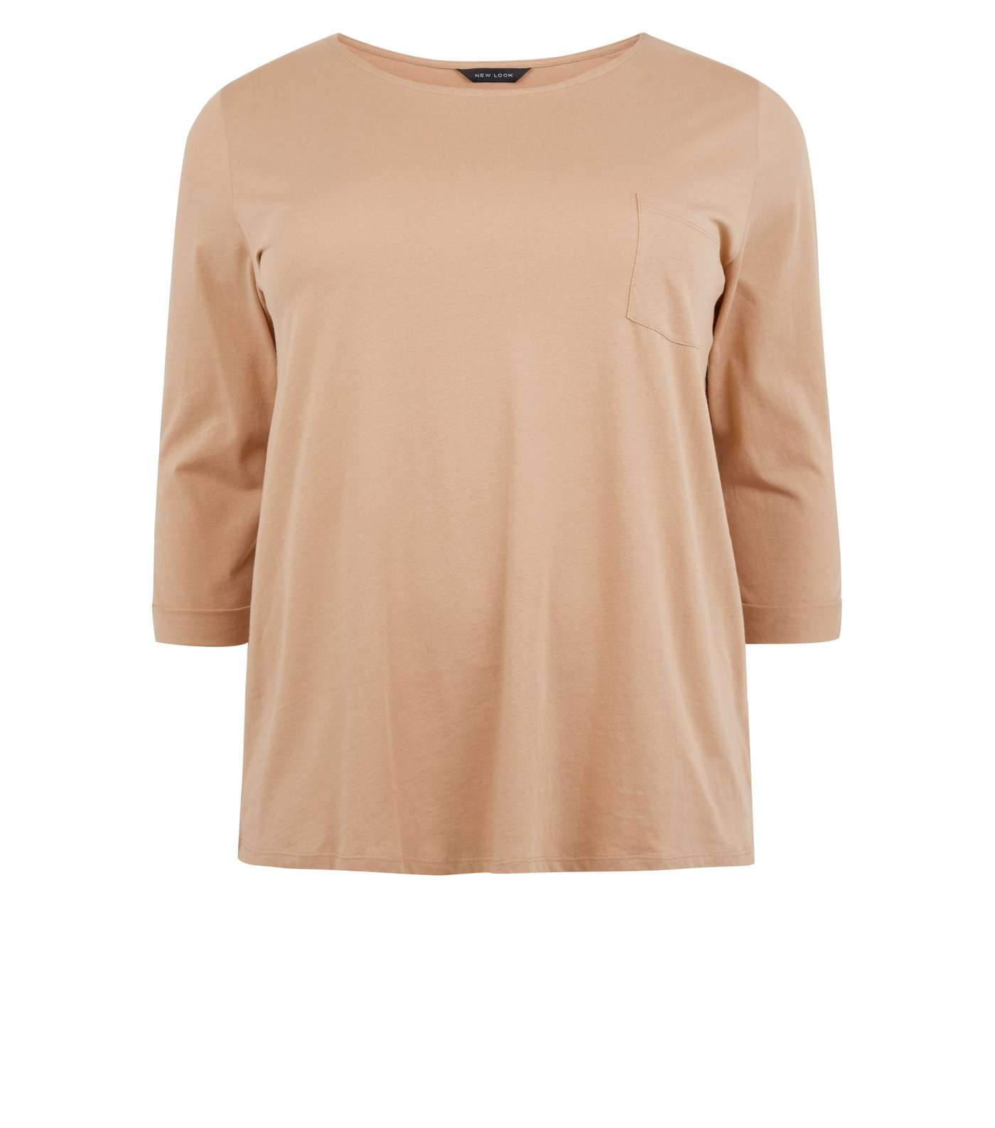 Curves Camel Pocket Front Slouchy T-Shirt Image 4