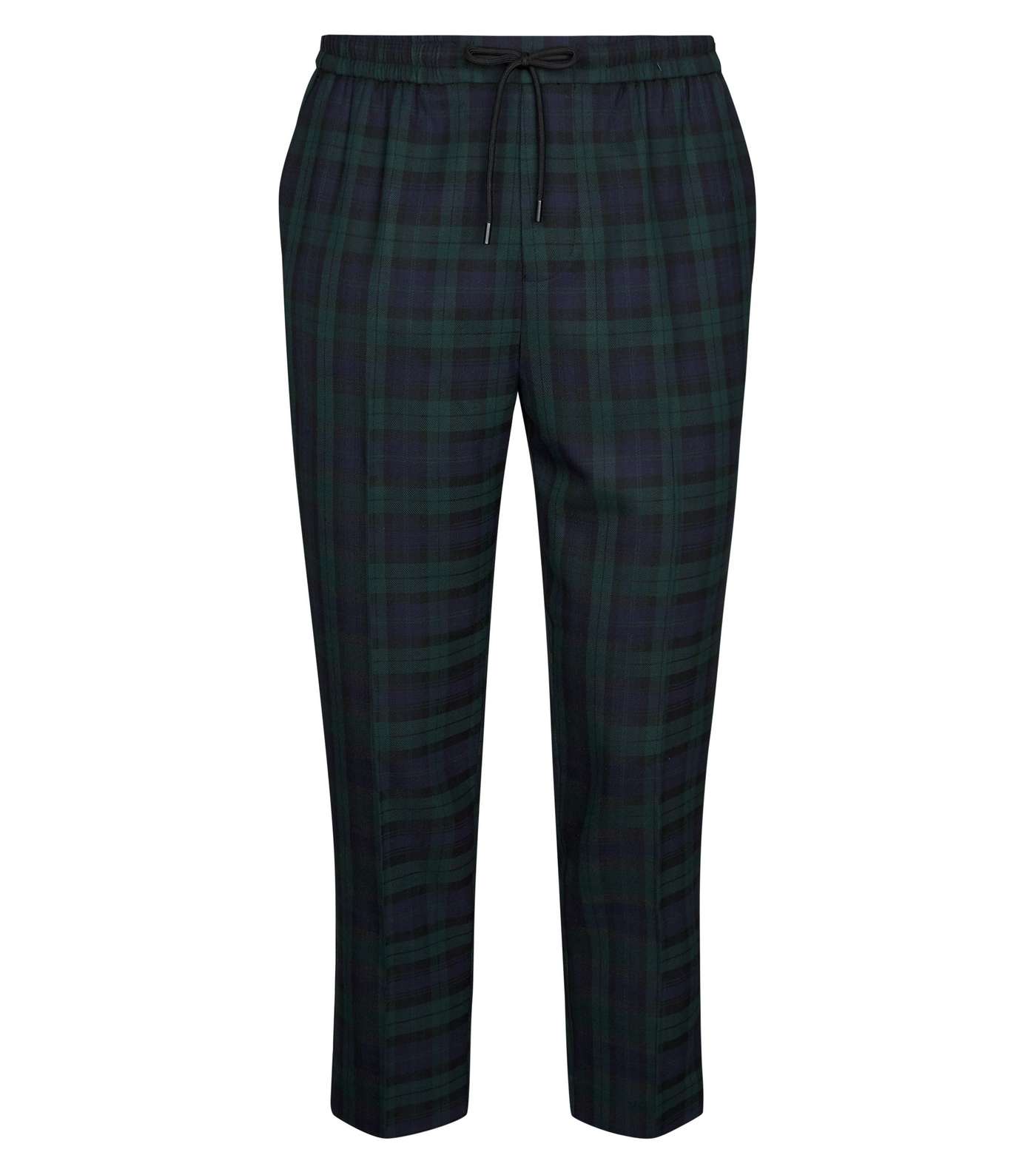 Navy and Green Check Pull-On Trousers Image 4