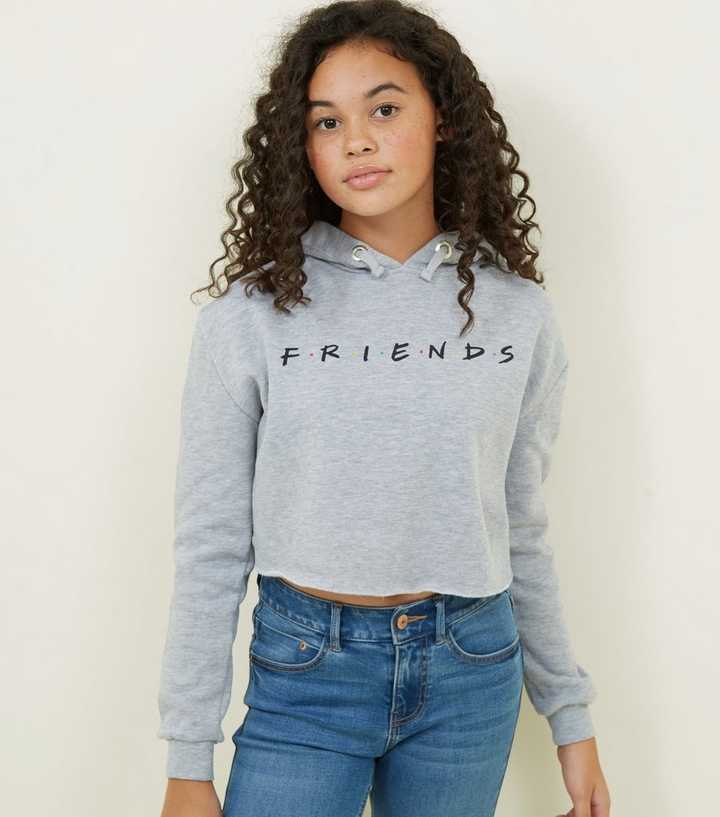 Girls Grey Friends Slogan Hoodie | New Look