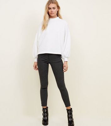 new look black slim leg trousers