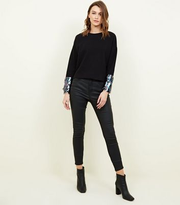 sequin cuff jumper