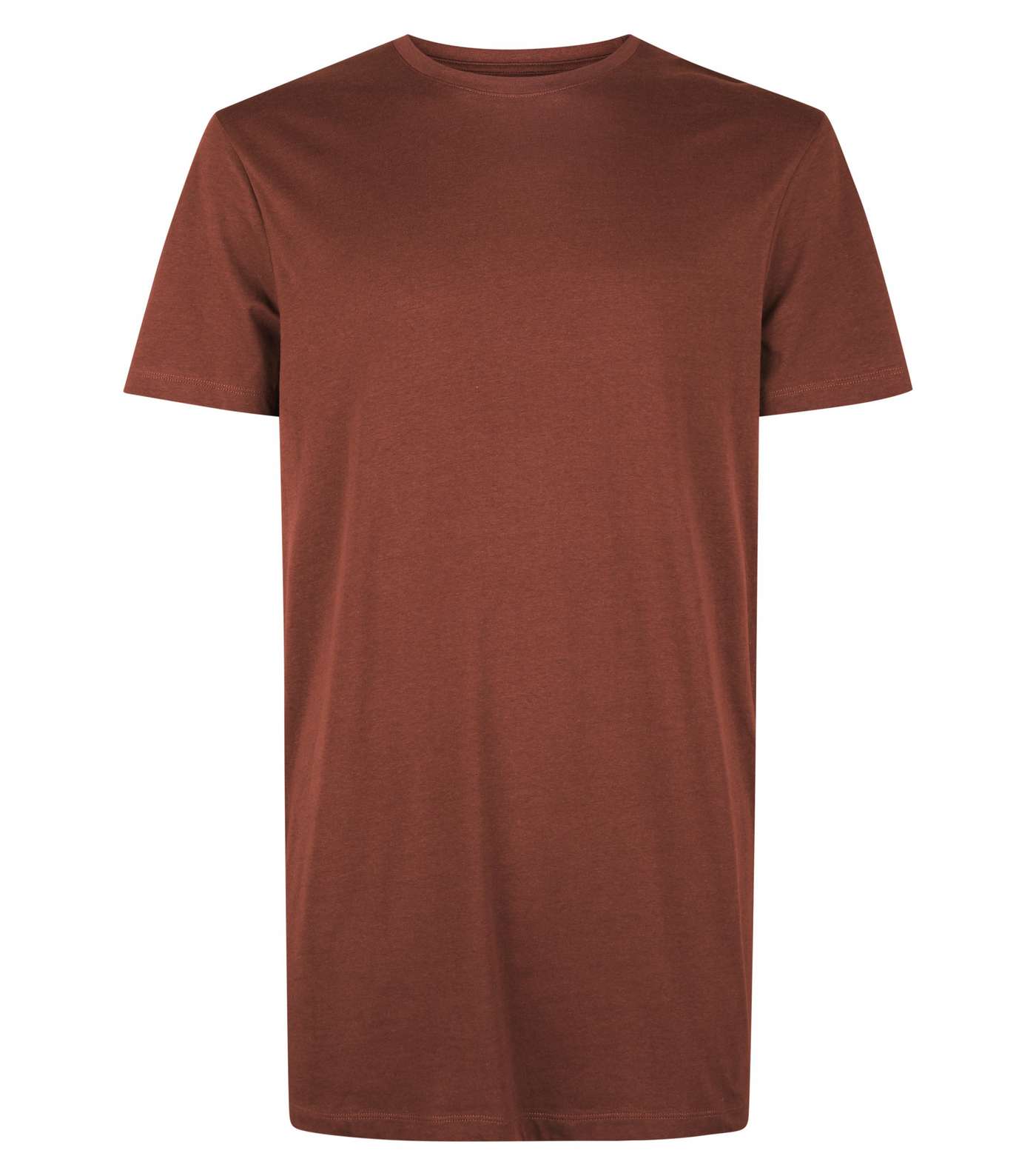 Dark Brown Longline T-Shirt Image 4