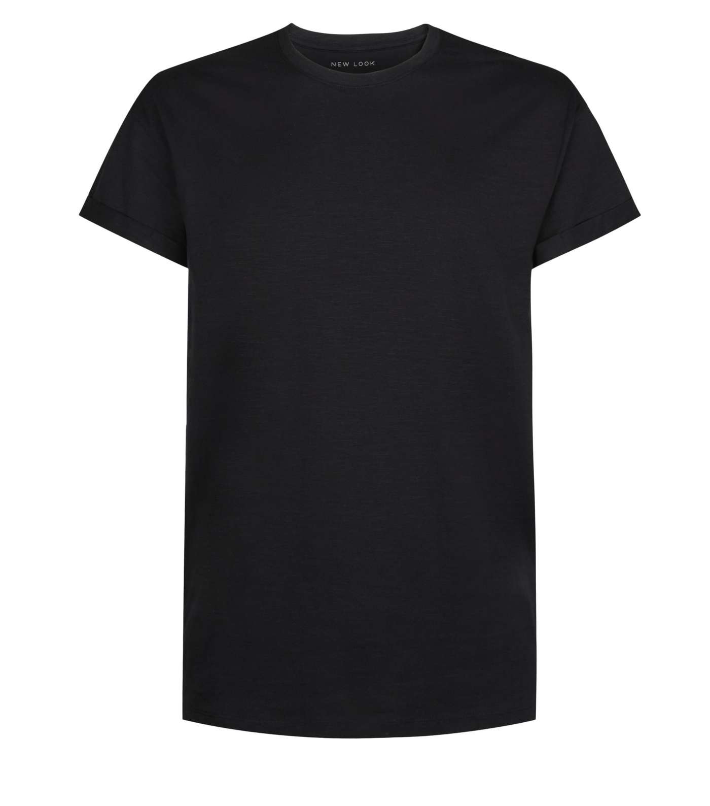 Black Slub Rolled Sleeve T-Shirt Image 4