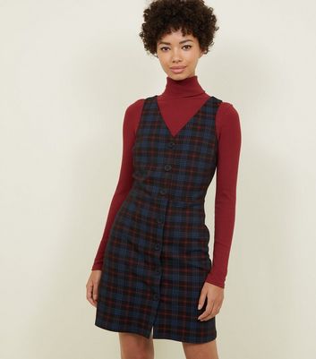 new look tartan pinafore