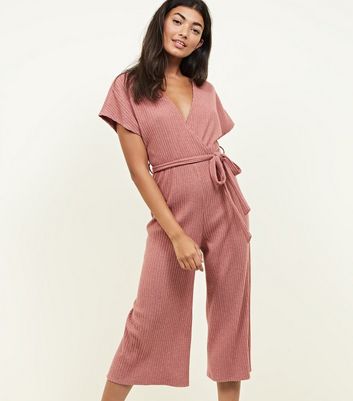 pink ribbed jumpsuit