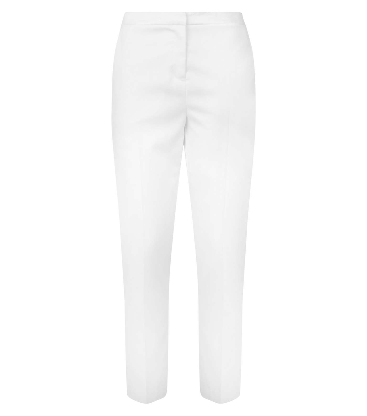 White Satin Contrast Slim Leg Trousers  Image 4