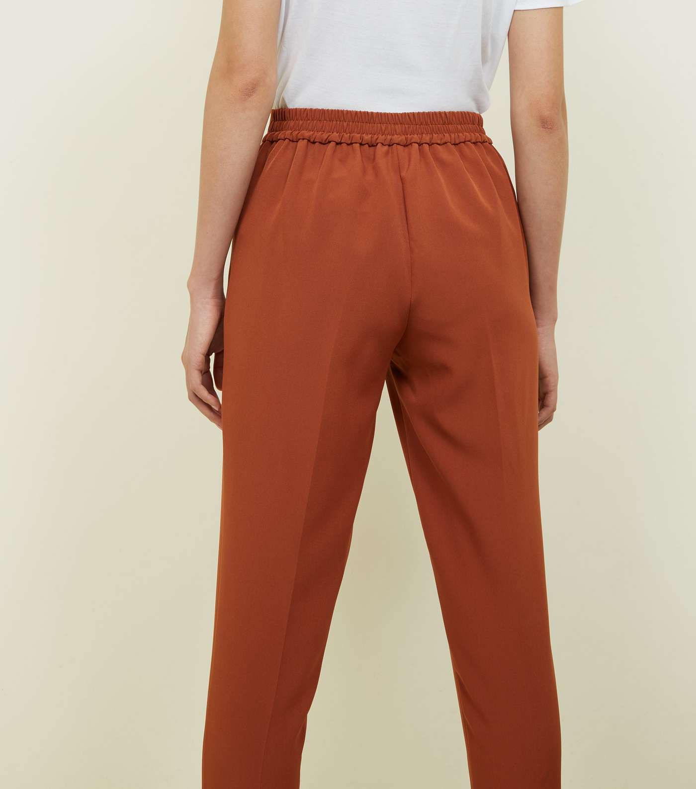 Rust Tapered Trousers Image 3