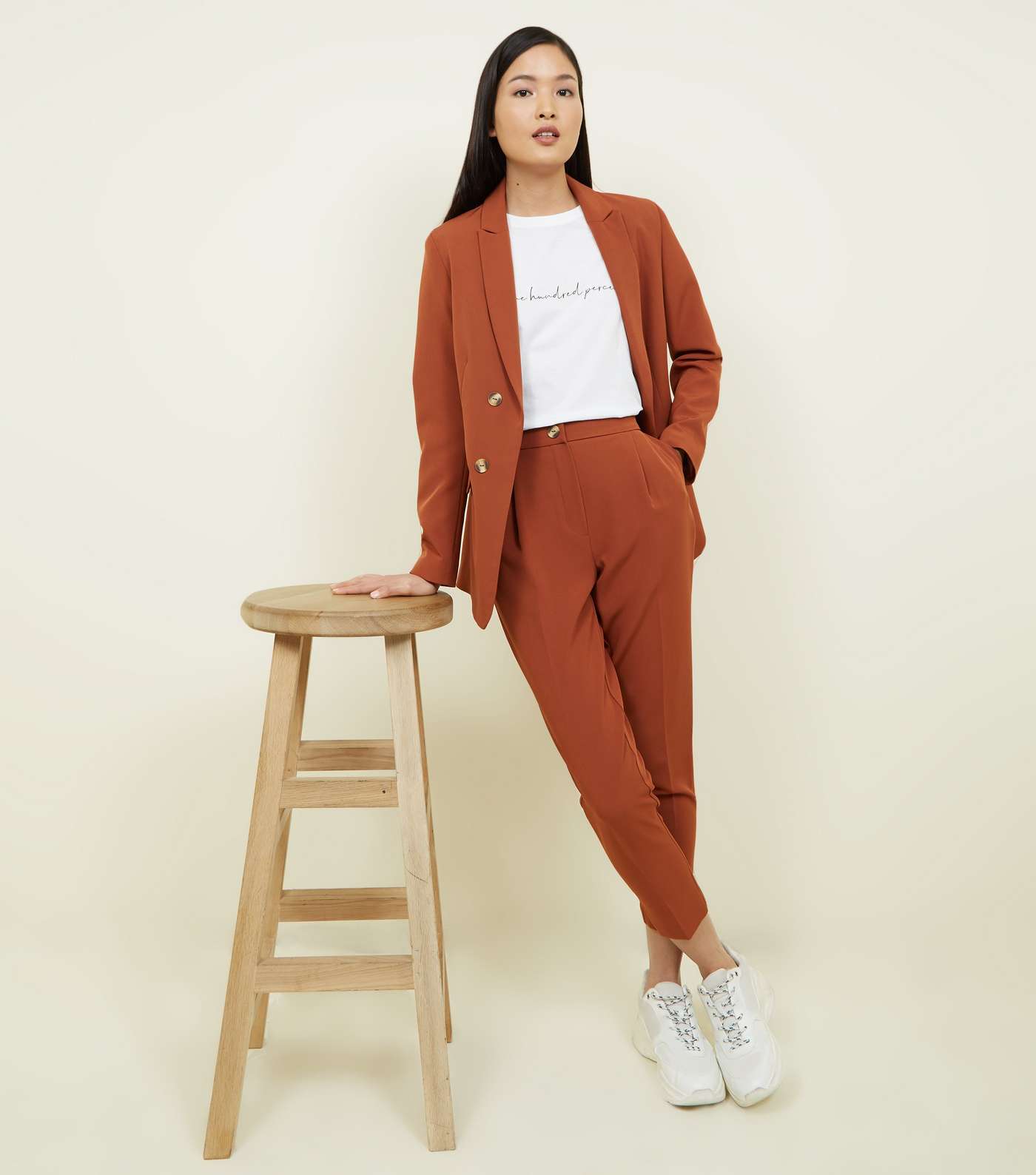 Rust Tapered Trousers Image 5