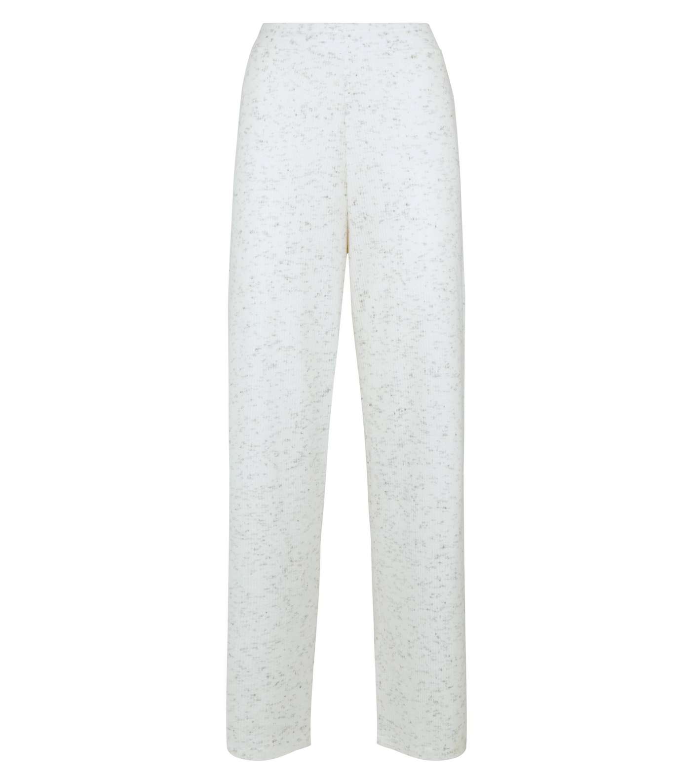 Pale Grey Marl Brushed Rib Pyjama Joggers Image 4