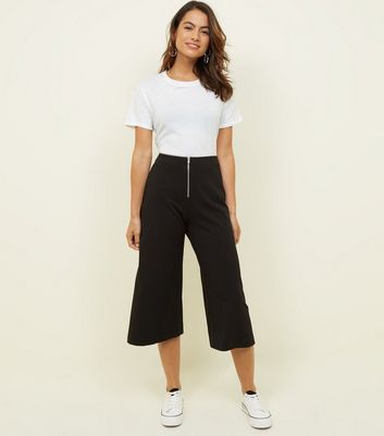 petite black cropped trousers