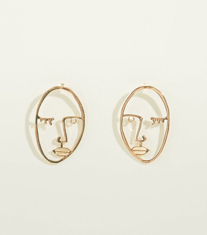 Gold Face Silhouette Stud Earrings Add To Saved Items Remove From Gold Face Silhouette Stud Earrings Add To Saved Items Remove From