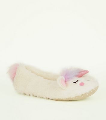 multi coloured unicorn slippers