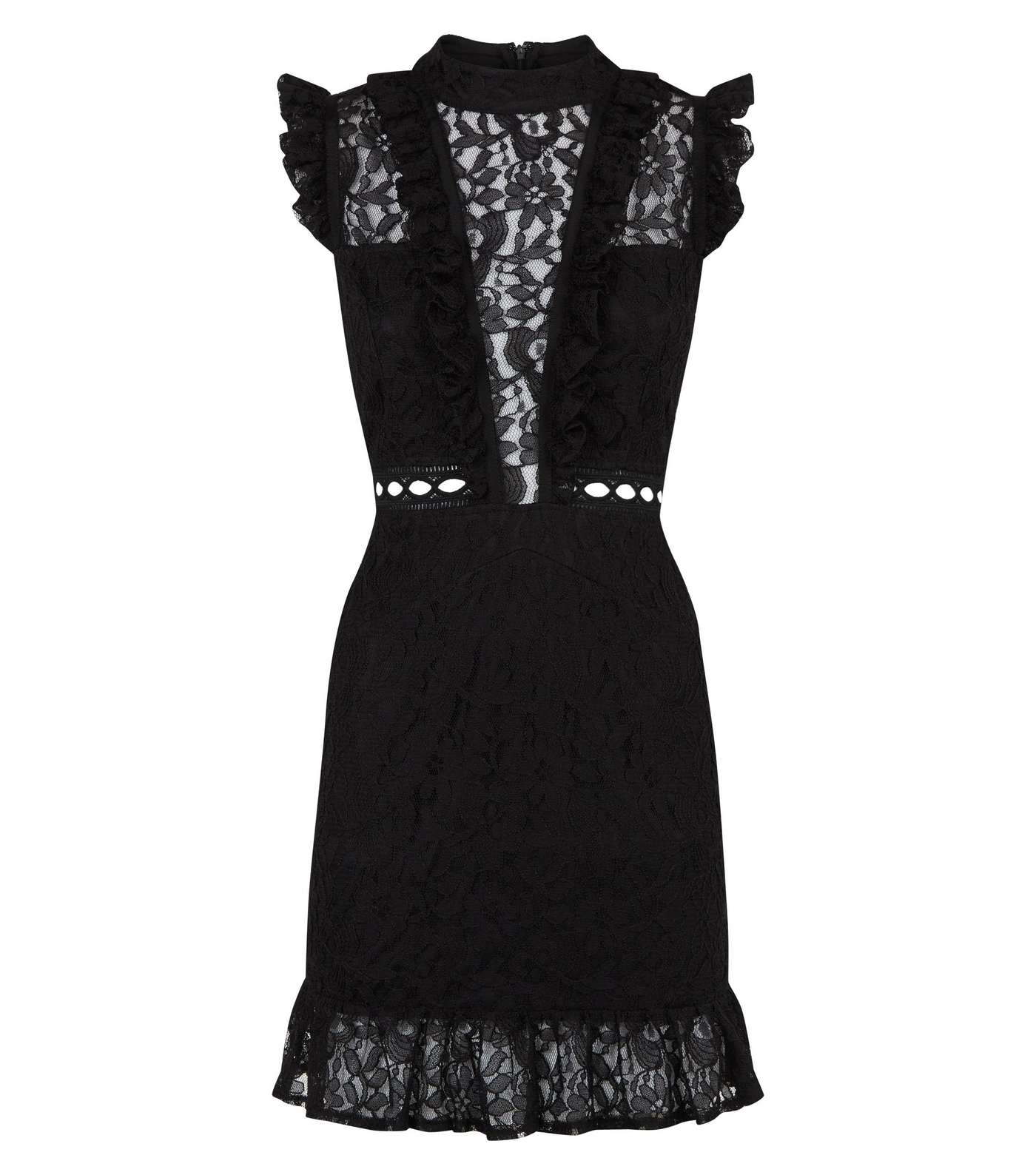 AX Paris Black Lace Frill Yoke Dress Image 4