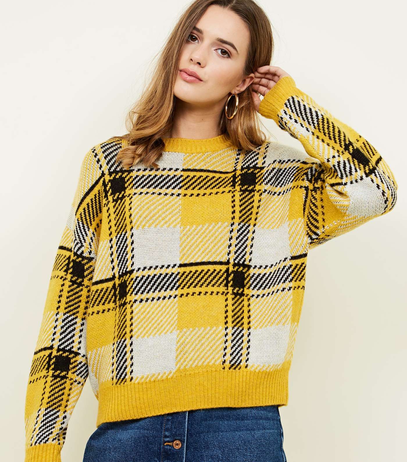 Yellow Brushed Check Jumper