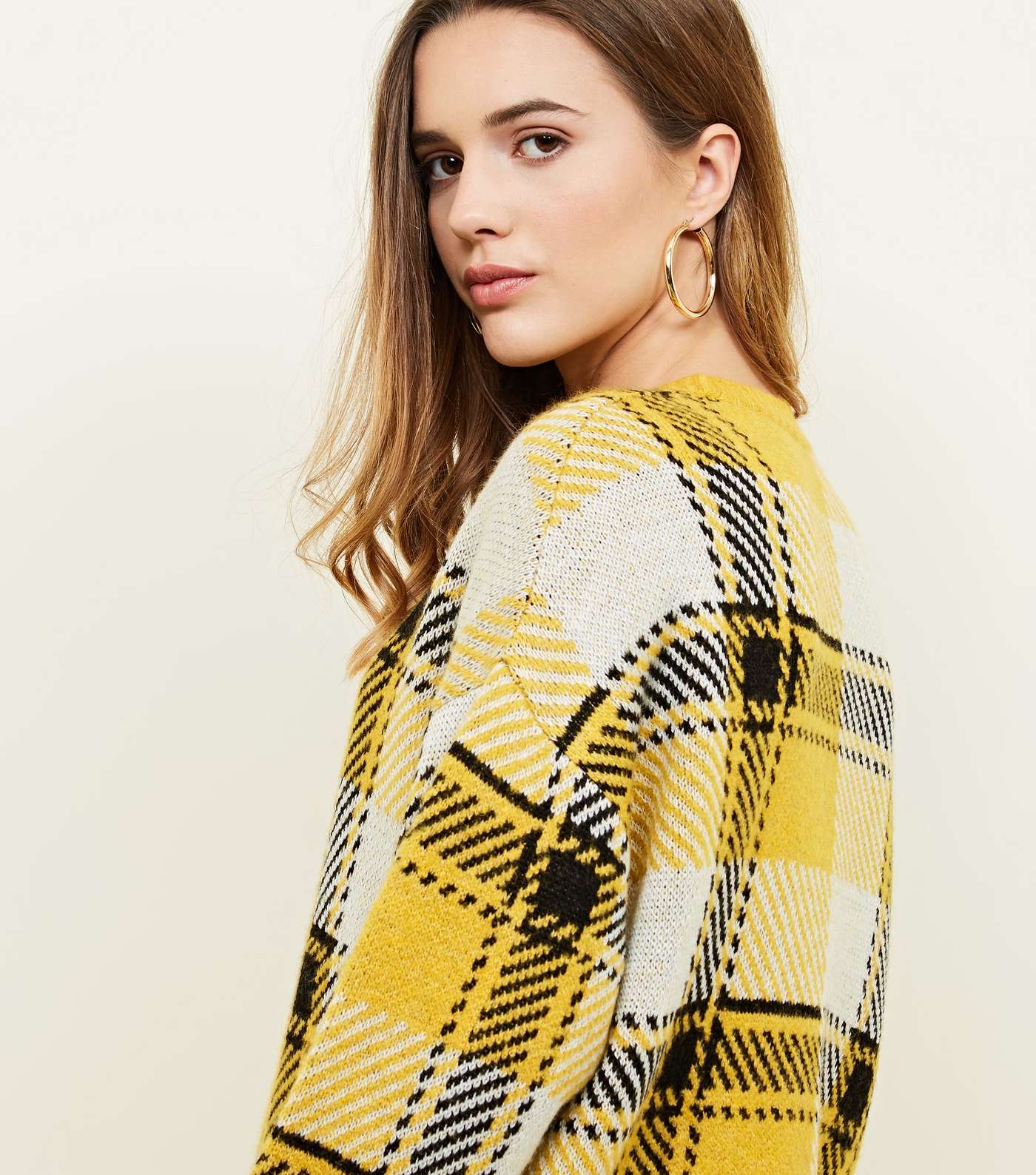 Yellow Brushed Check Jumper Image 3