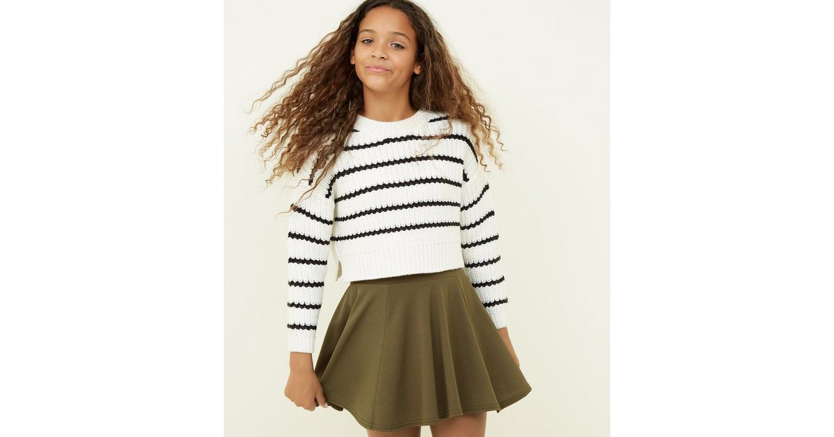 Girls Khaki Skater Skirt New Look
