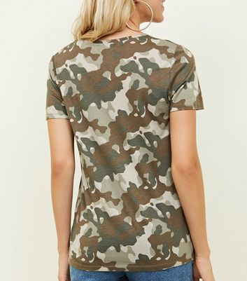 Momme and More Womens Top | Green Camouflage Shirt