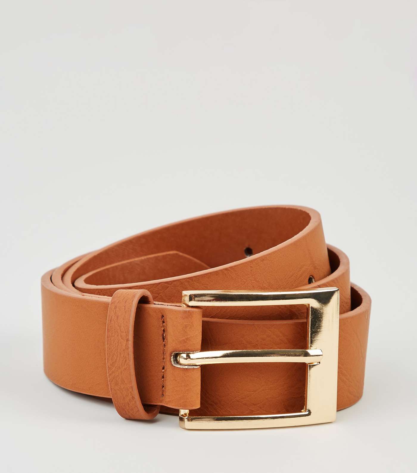 Tan Leather-Look Jeans Belt Image 2